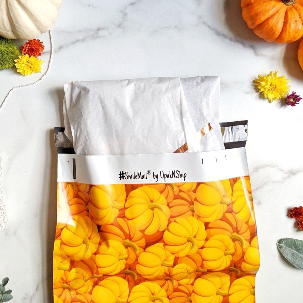 50 10X13 Pumpkin Poly Mailers Shipping Envelopes Bags PRICE IS FIRM Fall - Picture 10 of 10